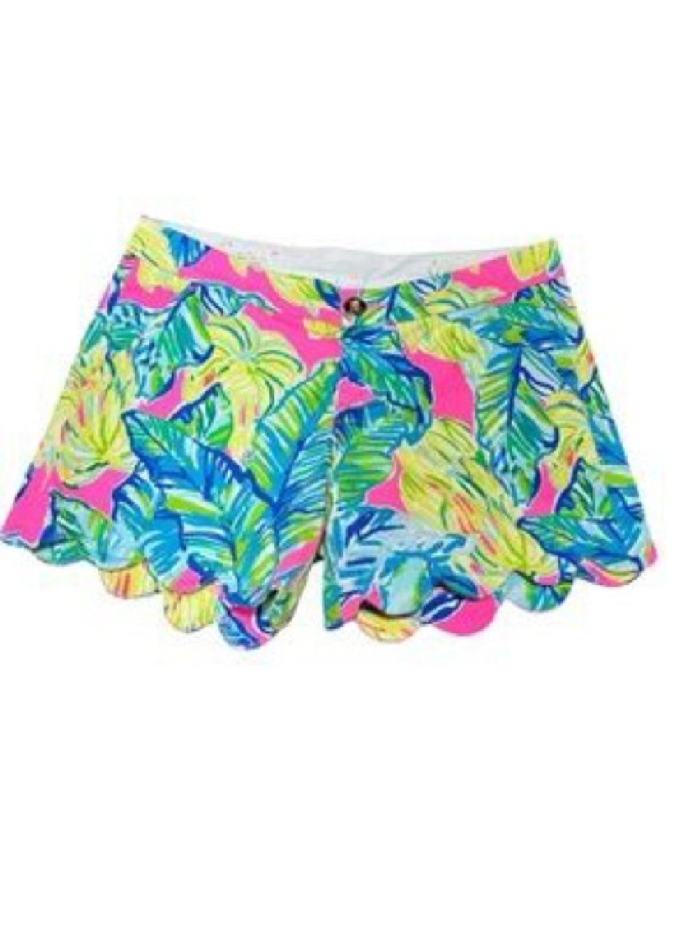 Lilly Pulitzer Buttercup scalloped hem tropical shorts